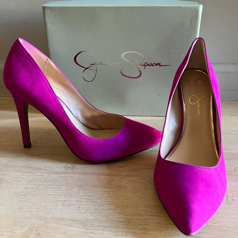 Jessica Simpson hot pink high heels